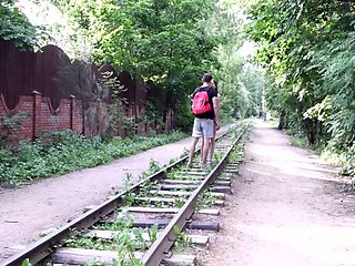 Lucky hung nerd meets a sexy teen pussy while hiking