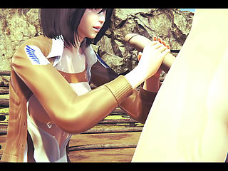 On Titans Hentai - Mikasa Do a Handjob with Cum in Her Face and Uses a Dildo - Manga Anime Japanese Asian Game Porn