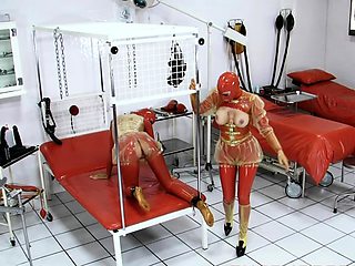 Extreme fetish latex play