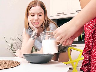 Skinny brunette Jessica uses a vibrator in lesbian sex