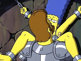 Slut in Chains Takes His Cum. Erotic Fantasy. Cartoon Parody of the Simpsons