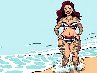 Ai Tattoo Art Curvy Bikini Women