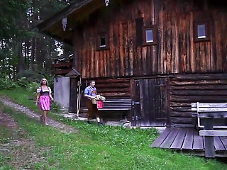 Sexy Busty MILF Fucked Outdoors and Cumshot in Mouth by Big Amateur Cock