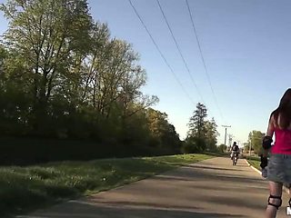 College Cutie Kattie Gold Spotted Idling Publicly and Turned into Perverts Riding Cock in Steve Q