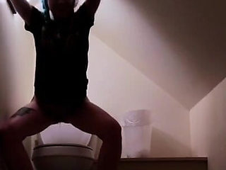 peeing in a Spooky Attic Bathroom