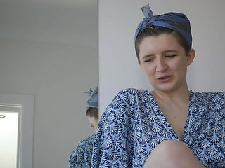 Chubby lezzies scissor and throb each other's cunts.