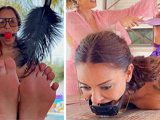 Tickle and Tie Deal. Princess Lola Ball Gags and Penis Gags Lola Lu on a Strict Hogtie