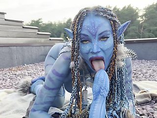 Avatar Big Prolapse Hard Dildo Anal And Pussy Fuck Squirt In Nature - Monika Fox