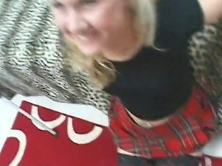 Blonde Teen Sucks Dick in Naughty Uniform