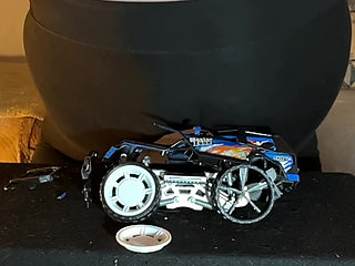 Plastic Toy Car Got Crushed by Lucys Fat Ass!