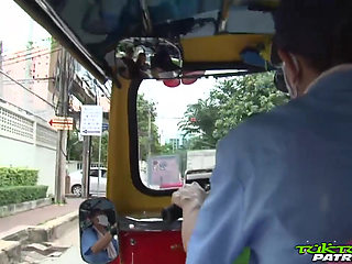 Shaved pussy Thai cutie fucked by hammer cock