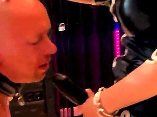 Miss Alessa Milano Femdom Cum Feeding Blowjob Training by German Mistress in Latex Dress Part 2