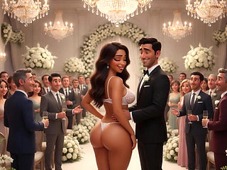 Cuckold Husband Lets All Guests Touch His Bride on All Fours at Wedding Reception (AI generated)