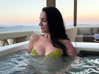 Eva Keks Hot Tub Sex with Stepmom - Blowjob & Doggy Style Outdoor POV