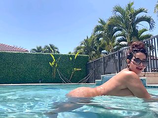 Erotic, outdoors, wet white shirt