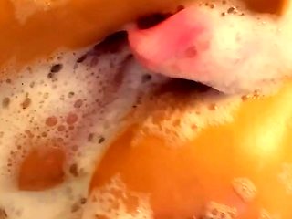 Amateur black Diamond takes a shower and masturbates