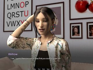 3D cartoon visual novel featuring a sexy blonde in a college setting