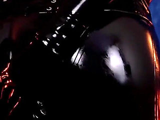 Femdom POV Latex Rubber Mistress Video, on French, Hot Blonde Dominatrix