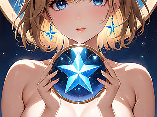 Starlit Reflections - Ai Girl Holding a Magical Mirror