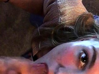 Erotic amateur girl giving blowjob and titjob in POV