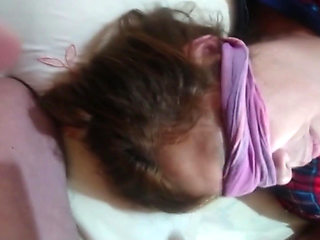 Stepson puts his cock in his stepmother's mouth