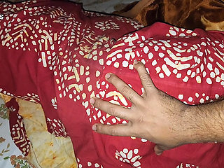 Stepmom giving me Handjob then I Cum inside her Mature Pussy