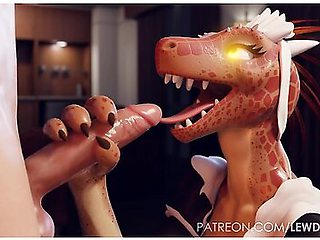 Car Toon In Your Lizard Maid Gives Special Blowjob Service