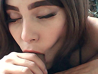 My stepbrother helps me build the tree if I give him a blowjob I agreed