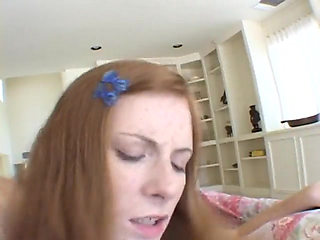 Young redhead with freckles gets fucked in all positions by horny guy