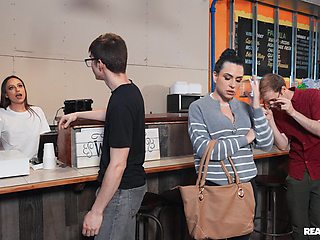 Moms Lick Teens: Karen Fucks The Coffee Shop Girl feat. Sandy Love and Lola Aiko