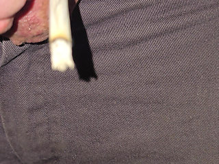 Smoking a cigarette with a dick