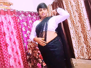 Black Saree Indian Housewife Cheating with Father-in-Law Telugu Dirty Talk & Hardcore Fucking