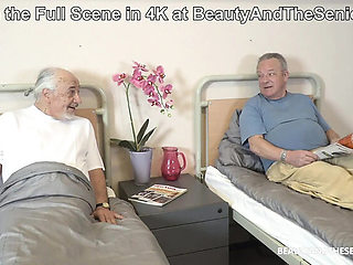 Nurse Nana Garnet Gives Grandpa His Pill With a Deep Throat Blowjob - Young & Old Threesome