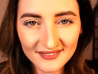Girl Licks Lens, Kisses and Makes Mouth Sounds in ASMR POV Solo