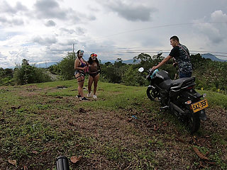 Outdoor Sex On Halloween With Two Latinas