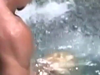 Bootylicious Blonde Has a Passionate Fucking by the Pool and Gets Cum Splashed Face.