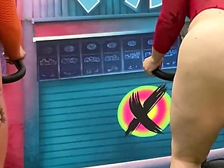 Ashley and Hanna Dildobike Workout