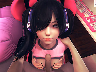 UwU Gamer Streamer Girl Have Fun Sex With Her Viewer - 3D HENTAI