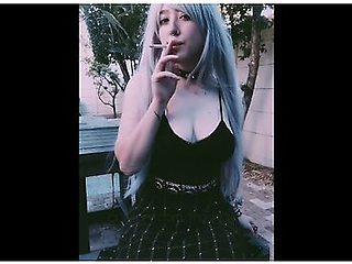 Horny Alternative Girl Smoker Shows Her Pussy (fetish)