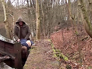 Cute Brunette Doesn't Mind Sucking and Fucking in the Rain