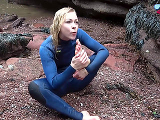 Salty Wetsuit Toe Sucking Slut