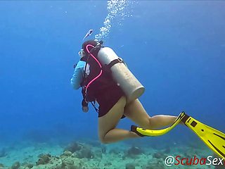 SCUBA Sex in a Miniskirt by a Beautiful Coral Reef