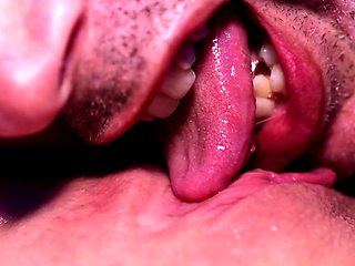 Close up of clit pumping and licking for horny housewife