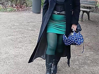 I Played with a Big Cock Outside in the Park, Gave a Blowjob, and Even Peed