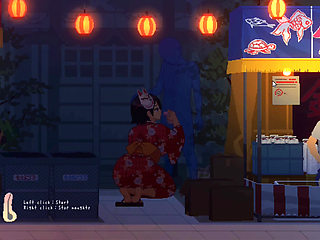 Hentai Game - Big Boobs Country Girl Sex at Festival - All CG Scenes