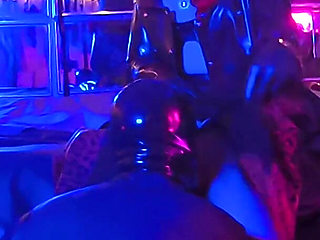 Femdom Mistress Eva Latex Rubber Goddess and Pussy Licking Slave