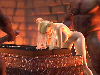 Sweet teenage girl gets fucked hard by orcs in the dark dungeon