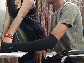 Desi Beautiful Ledy Tution Teacher Can't Control Her Wrong Mind While She Teaching Lessons At Home
