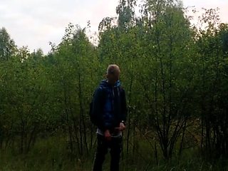 Outdoor Twink Peeing in the Woods