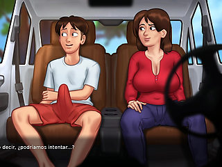Mom Wanting to Fuck, Ends Up Having Sex With Tenant In The Car - Summertime Saga
